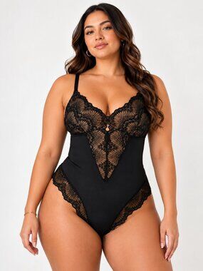 Pinsy Sculpting Lace Shapewear Bodysuit Tummy Control Size XL NWT